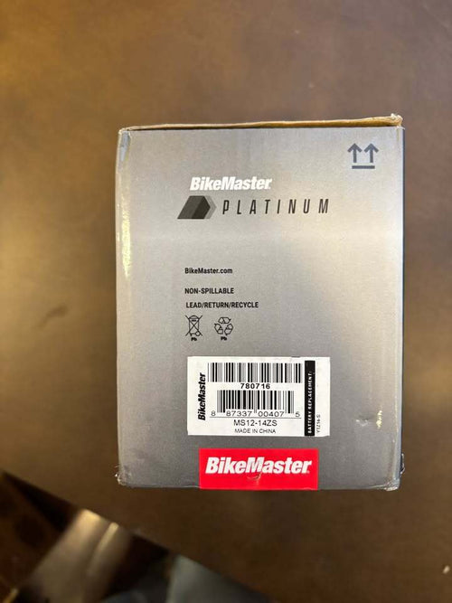 BikeMaster Platinum MS12-14ZS Motorcycle Battery AGM Power