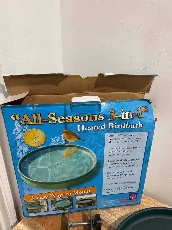🐦❄️ All Seasons 3‐in‐1 Heated Birdbath – 75W | Terracotta / Green