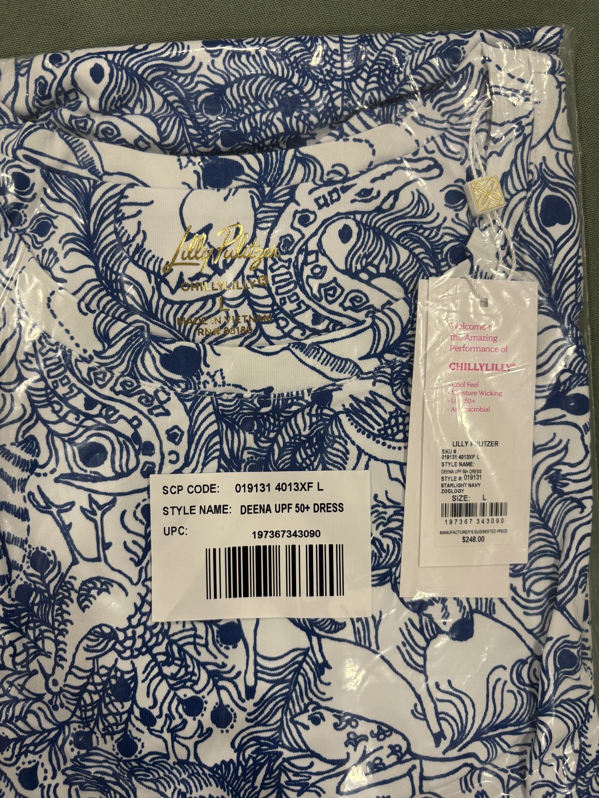 Lilly Pulitzer Blue and White Maxi Dress - Large