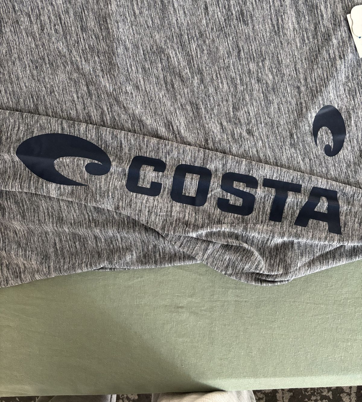 Costa Men's Gray Heather Hooded Long Sleeve Shirt Size M