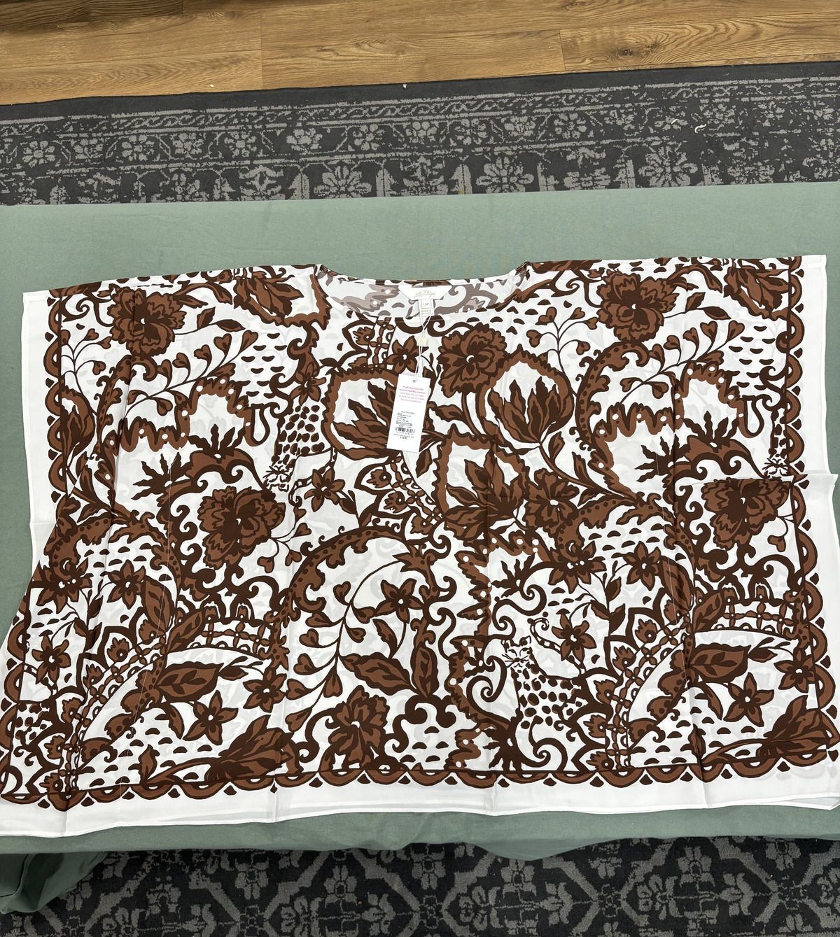 Lilly Pulitzer Brown Floral Patterned Tunic Top L/XL